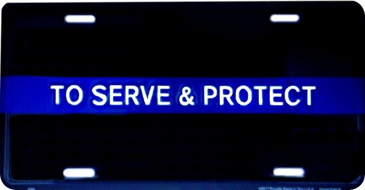 Signs 4 Fun Parody License Plate | to Serve and Protect | 12 x 6 Decorative License Plate | Decoration Plate for Vehicle/Wall | Man Cave Decorations | Made in The USA