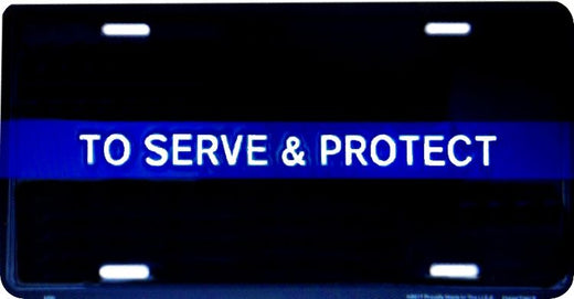 Signs 4 Fun Parody License Plate | to Serve and Protect | 12 x 6 Decorative License Plate | Decoration Plate for Vehicle/Wall | Man Cave Decorations | Made in The USA
