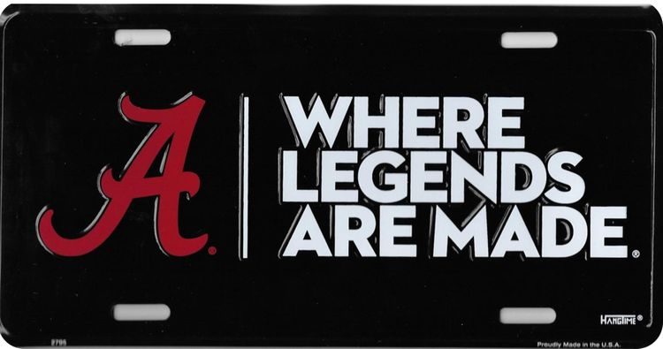 Signs 4 Fun Parody License Plate | Alabama Where Legends | 12 x 6 Decorative License Plate | Decoration Plate for Vehicle/Wall | Man Cave Decorations | Made in the USA
