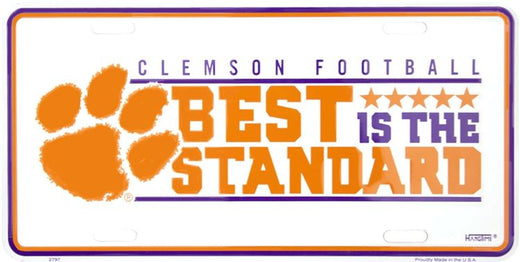 Signs 4 Fun Parody License Plate | Clemson Best is the Standard | 12 x 6 Decorative License Plate | Decoration Plate for Vehicle/Wall | Man Cave Decorations | Made in the USA