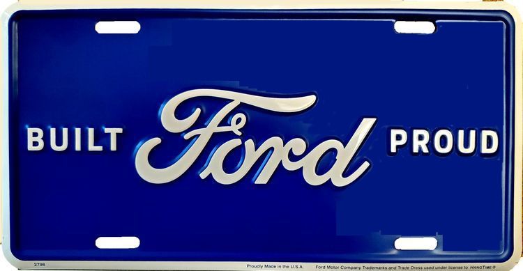 Signs 4 Fun Parody License Plate | Ford Built Proud | 12” x 6” Decorative License Plate | Decoration Plate for Vehicle/Wall | Man Cave Decorations | Made in The USA