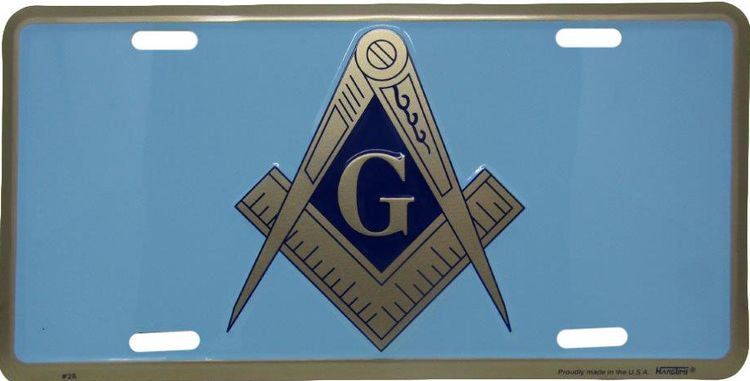 Signs 4 Fun Parody License Plate | Masonic Symbol | 12 x 6 Decorative License Plate | Decoration Plate for Vehicle/Wall | Man Cave Decorations | Made in The USA