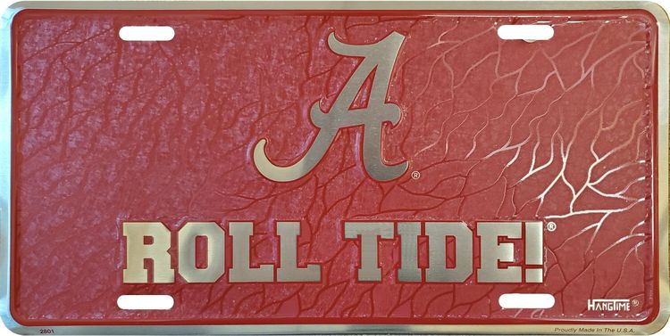 Signs 4 Fun Parody License Plate | AL Roll Tide Mosaic | 12” x 6” Decorative License Plate | Decoration Plate for Vehicle/Wall | Man Cave Decorations | Made in The USA
