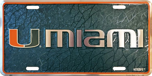 Signs 4 Fun Parody License Plate - Miami Hurricanes Mosaic - 12” x 6” Decorative License Plate Wall Decor - Decoration Plate Man Cave + Garage - Made in The USA
