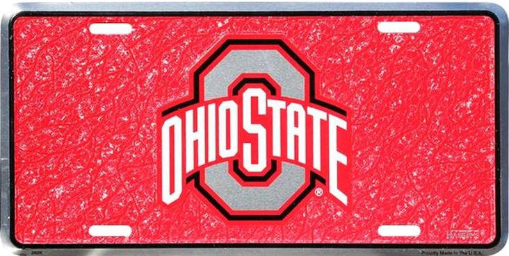 Signs 4 Fun Parody License Plate | OH Buckeyes Mosaic | 12 x 6 Decorative License Plate | Decoration Plate for Vehicle/Wall | Man Cave Decorations | Made in The USA