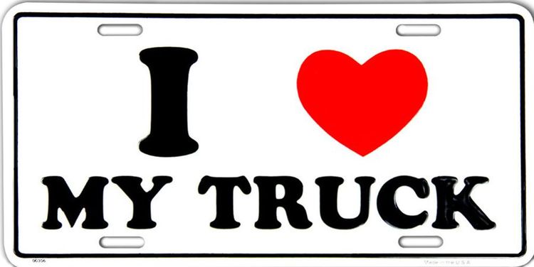 Signs 4 Fun Parody License Plate | Love My Truck | 12 x 6 Decorative License Plate | Decoration Plate for Vehicle/Wall | Man Cave Decorations | Made in The USA