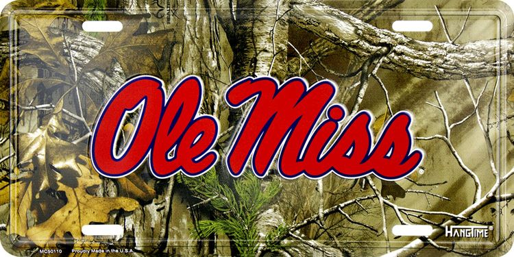 Signs 4 Fun SL50110 MS Univ Ole Miss Realtree camo License Plate