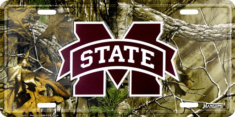 Miss State Bulldogs 6 x 12 Metal CAMO License Plate