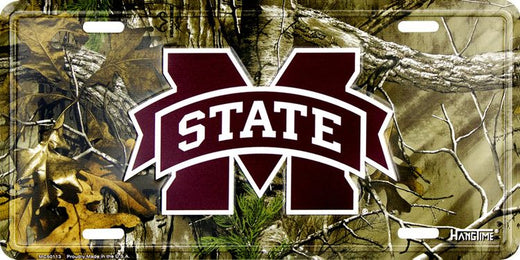 Miss State Bulldogs 6 x 12 Metal CAMO License Plate