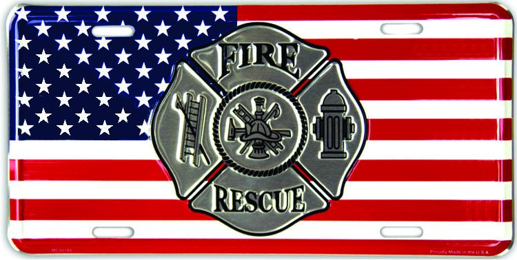 Signs 4 Fun Parody License Plate | Fire Rescue | 12 x 6 Decorative License Plate | Decoration Plate for Vehicle/Wall | Man Cave Decorations | Made in The USA