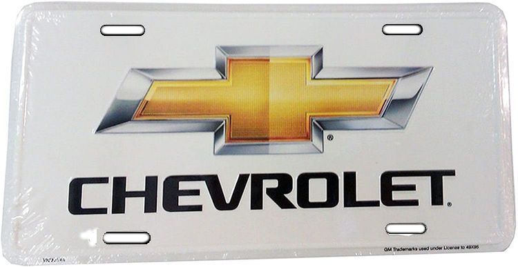 Signs 4 Fun Parody License Plate - Chevy Logo Silver - 12 x 6 Decorative License Plate Wall Decor - Decoration Plate Man Cave + Garage - Made in The USA