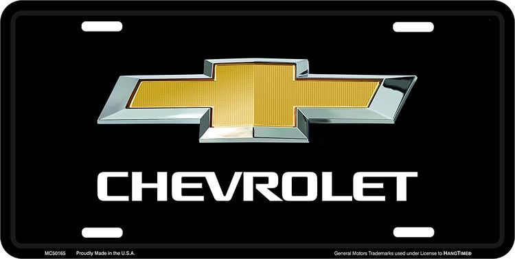 Signs 4 Fun Parody License Plate | Chevy Black Bowtie | 12” x 6” Decorative License Plate | Decoration Plate for Vehicle/Wall | Man Cave Decorations | Made in The USA