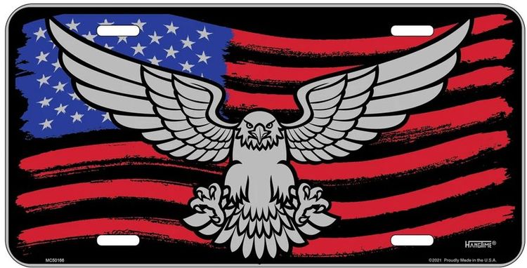 Signs 4 Fun Parody License Plate | Flag and Eagle | 12 x 6 Decorative License Plate | Decoration Plate for Vehicle/Wall | Man Cave Decorations | Made in The USA