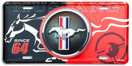 Signs 4 Fun Parody License Plate - Ford Mustang '64-12 x 6 Decorative License Plate Wall Decor - Decoration Plate Man Cave + Garage - Made in The USA