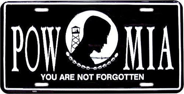 Signs 4 Fun Parody License Plate | POW MIA | 12 x 6 Decorative License Plate | Decoration Plate for Vehicle/Wall | Man Cave Decorations | Made in The USA
