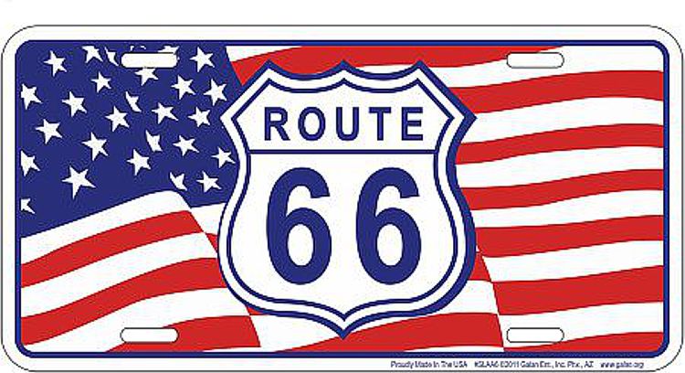 Signs 4 Fun Parody License Plate | Route 66 US Flag | 12 x 6 Decorative License Plate | Decoration Plate for Vehicle/Wall | Man Cave Decorations | Made in The USA