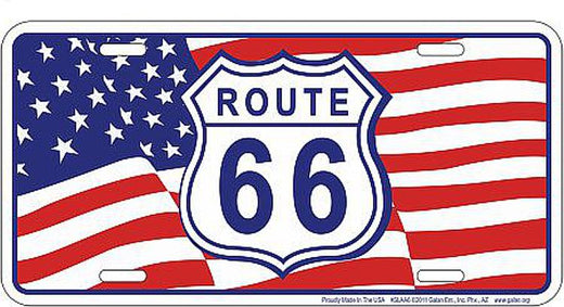 Signs 4 Fun Parody License Plate | Route 66 US Flag | 12 x 6 Decorative License Plate | Decoration Plate for Vehicle/Wall | Man Cave Decorations | Made in The USA