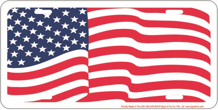Signs 4 Fun Parody License Plate | Waving Flag | 12 x 6 Decorative License Plate | Decoration Plate for Vehicle/Wall | Man Cave Decorations | Made in The USA