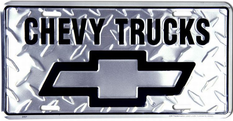 Signs 4 Fun Parody License Plate - Chevy Truck Diamond - 12 x 6 Decorative License Plate Wall Decor - Decoration Plate Man Cave + Garage - Made in The USA