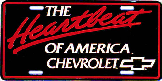 Signs 4 Fun Parody License Plate - Chevy Heartbeat - 12” x 6” Decorative License Plate Wall Decor - Decoration Plate Man Cave + Garage - Made in The USA