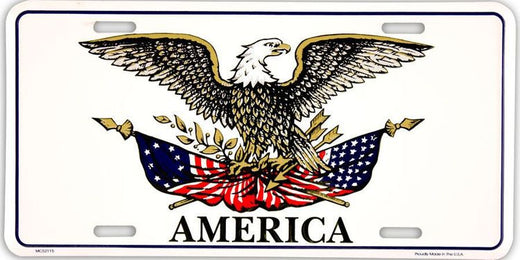 Signs 4 Fun Parody License Plate - America Eagle - 12” x 6” Decorative License Plate Wall Decor - Decoration Plate Man Cave + Garage - Made in The USA