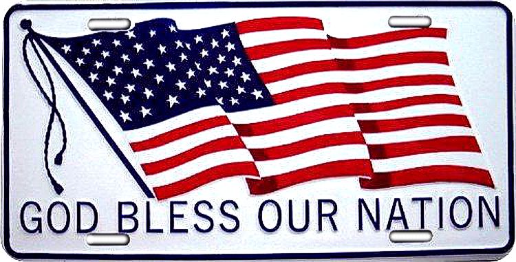 Signs 4 Fun Parody License Plate | God Bless Nation | 12 x 6 Decorative License Plate | Decoration Plate for Vehicle/Wall | Man Cave Decorations | Made in The USA