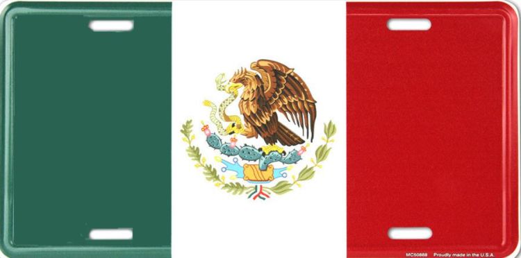 Signs 4 Fun Parody License Plate | Mexican Flag | 12 x 6 Decorative License Plate | Decoration Plate for Vehicle/Wall | Man Cave Decorations | Made in The USA