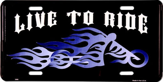 Signs 4 Fun Parody License Plate | Biker Live to Ride | 12 x 6 Decorative License Plate | Decoration Plate for Vehicle/Wall | Man Cave Decorations | Made in The USA