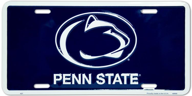 Signs 4 Fun Parody License Plate | Penn State Blue/White | 12 x 6 Decorative License Plate | Decoration Plate for Vehicle/Wall | Man Cave Decorations | Made in The USA
