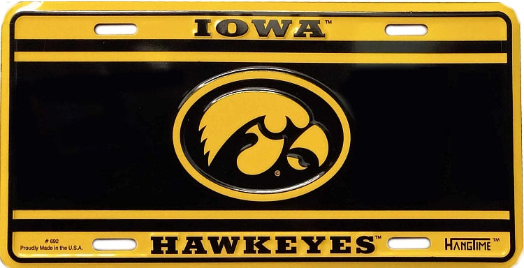 Signs 4 Fun Parody License Plate - Iowa Hawkeyes - 12” x 6” Decorative License Plate Wall Decor - Decoration Plate Man Cave + Garage - Made in The USA