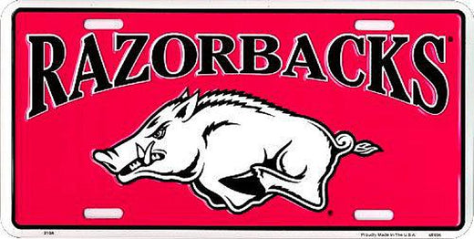 Signs 4 Fun Parody License Plate | AR Razorbacks Hog | 12 x 6 Decorative License Plate | Decoration Plate for Vehicle/Wall | Man Cave Decorations | Made in The USA