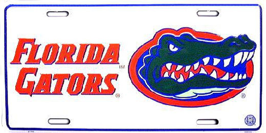 Signs 4 Fun Parody License Plate | FL Gators - White | 12 x 6 Decorative License Plate | Decoration Plate for Vehicle/Wall | Man Cave Decorations | Made in The USA