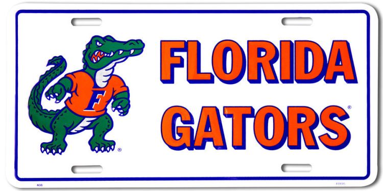 Signs 4 Fun Parody License Plate | FL Gators w/Logo | 12 x 6 Decorative License Plate | Decoration Plate for Vehicle/Wall | Man Cave Decorations | Made in The USA