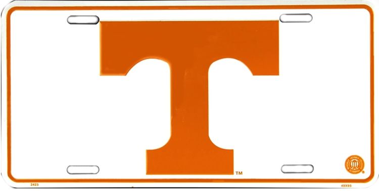 Signs 4 Fun Parody License Plate | TN Univ. T White | 12 x 6 Decorative License Plate | Decoration Plate for Vehicle/Wall | Man Cave Decorations | Made in The USA