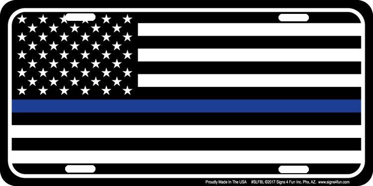 Signs 4 Fun Parody License Plate | Thin Blue Line | 12 x 6 Decorative License Plate | Decoration Plate for Vehicle/Wall | Man Cave Decorations | Made in The USA