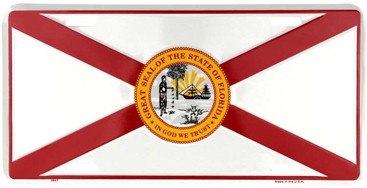 Signs 4 Fun Parody License Plate | Florida Flag | 12 x 6 Decorative License Plate | Decoration Plate for Vehicle/Wall | Man Cave Decorations | Made in The USA