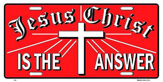 Signs 4 Fun Parody License Plate | Jesus is Answer | 12 x 6 Decorative License Plate | Decoration Plate for Vehicle/Wall | Man Cave Decorations | Made in The USA