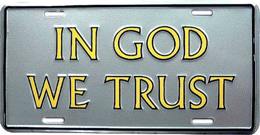 Signs 4 Fun Parody License Plate | in God We Trust | 12 x 6 Decorative License Plate | Decoration Plate for Vehicle/Wall | Man Cave Decorations | Made in The USA