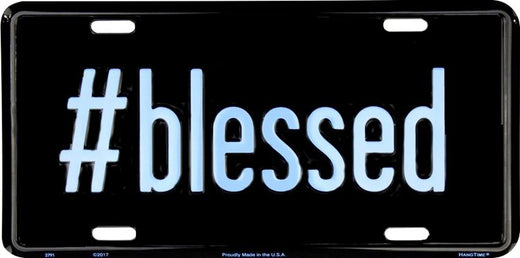 Signs 4 Fun Parody License Plate | Blessed | 12 x 6 Decorative License Plate | Decoration Plate for Vehicle/Wall | Man Cave Decorations | Made in The USA