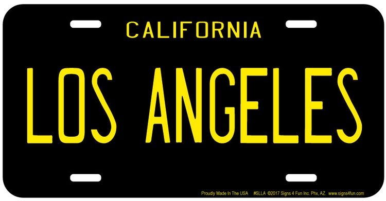 Signs 4 Fun Parody License Plate | Los Angeles Black | 12” x 6”