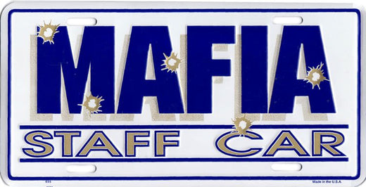 Signs 4 Fun Parody License Plate | Mafia | 12” x 6” Decorative License Plate | Decoration Plate for Vehicle/Wall | Man Cave Decorations | Made in The USA