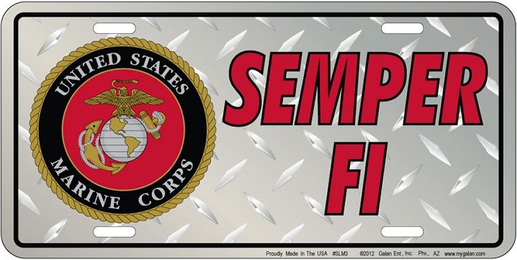 Signs 4 Fun Parody License Plate | Marines - Diamond | 12 x 6 Decorative License Plate | Decoration Plate for Vehicle/Wall | Man Cave Decorations | Made in The USA