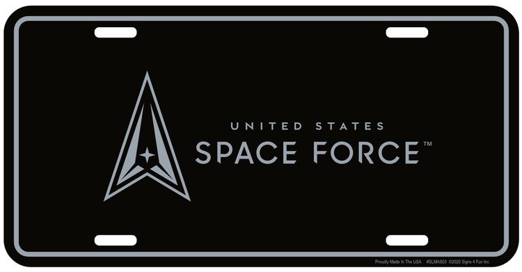 Signs 4 Fun Parody License Plate - Space Force 12” x 6” Decorative License Plate Wall Decor - Decoration Plate Man Cave + Garage - Made in The USA