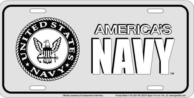Signs 4 Fun Parody License Plate | Navy Emblem | 12 x 6 Decorative License Plate | Decoration Plate for Vehicle/Wall | Man Cave Decorations | Made in The USA