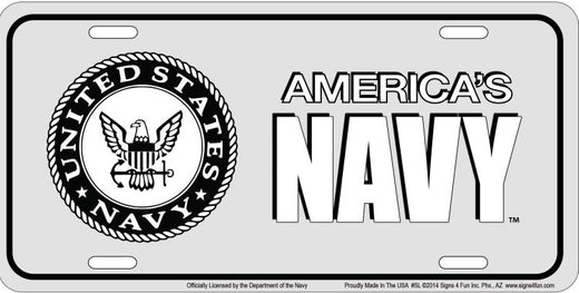 Signs 4 Fun Parody License Plate | Navy Emblem | 12 x 6 Decorative License Plate | Decoration Plate for Vehicle/Wall | Man Cave Decorations | Made in The USA