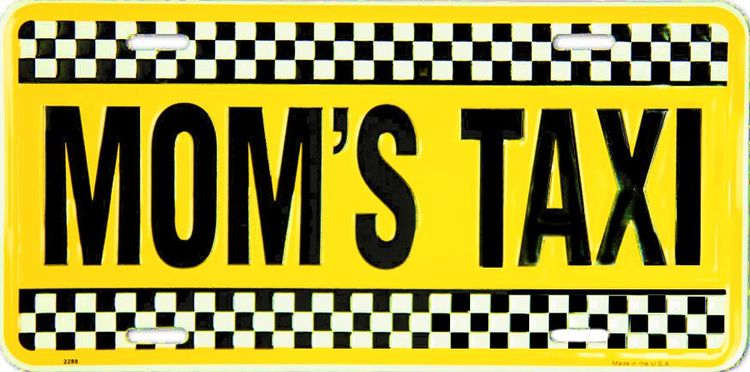 Signs 4 Fun Parody License Plate | Mom s Taxi | 12 x 6 Decorative License Plate | Decoration Plate for Vehicle/Wall | Man Cave Decorations | Made in The USA