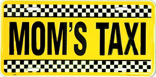 Signs 4 Fun Parody License Plate | Mom s Taxi | 12 x 6 Decorative License Plate | Decoration Plate for Vehicle/Wall | Man Cave Decorations | Made in The USA
