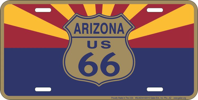 Signs 4 Fun Parody License Plate | Route 66 Arizona Flag w/Shield | 12 x 6 Decorative License Plate | Decoration Plate for Vehicle/Wall | Man Cave Decorations | Made in The USA