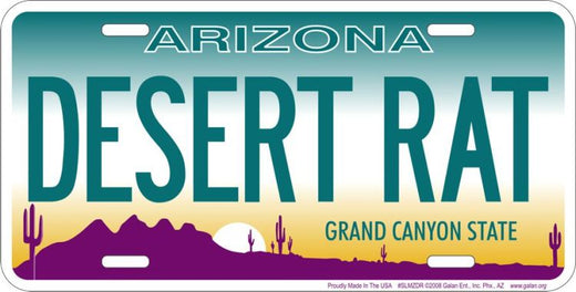 Signs 4 Fun Parody License Plate - AZ Desert Rat - 12 x 6 Decorative License Plate Wall Decor - Decoration Plate Man Cave + Garage - Made in The USA