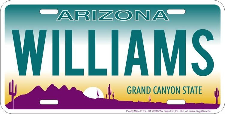 Signs 4 Fun Parody License Plate | AZ - Williams | 12” x 6” Decorative License Plate | Decoration Plate for Vehicle/Wall | Man Cave Decorations | Made in The USA